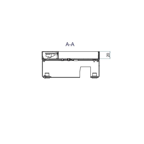 Produktbild UBD 167 201  -  Unterflur-Bodendose UBD 160 small inkl. Deckel mit Kante, geschlossen, 20mm Vertiefung und 1 Schnurauslass